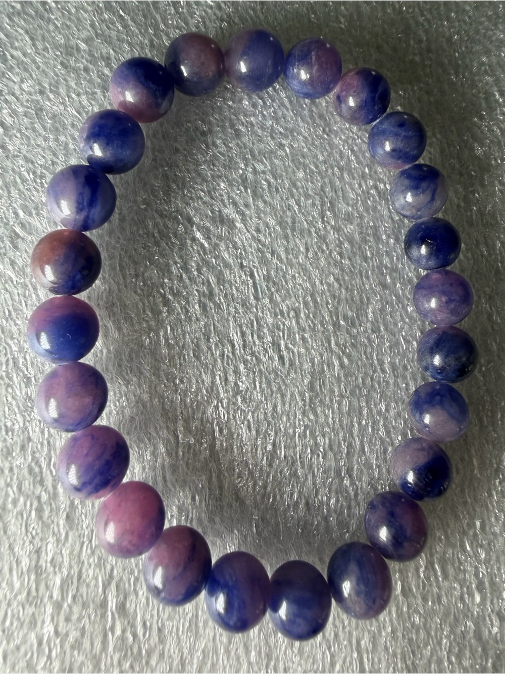 Beautiful Rare 8MM Pink/Purple Hackmanite Natural Crystal Bracelet